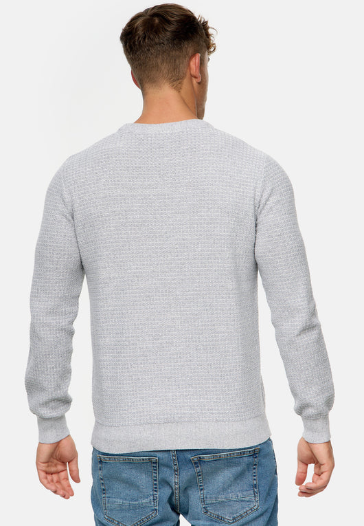 Indicode Herren INLourdes Strickpullover mit Ripp-Bündchen & Rundhals-Ausschnitt