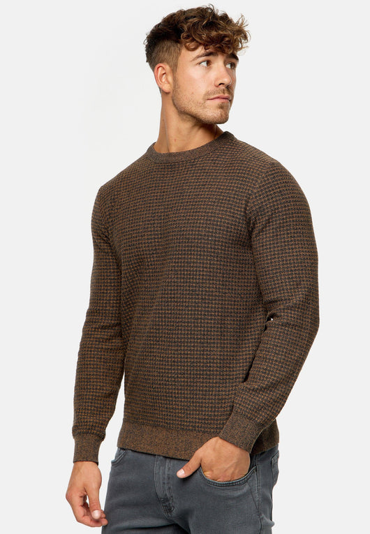 Indicode Herren INLourdes Strickpullover mit Ripp-Bündchen & Rundhals-Ausschnitt