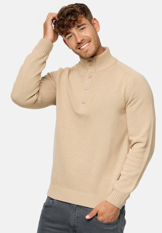 Indicode Herren INIsalu Pullover aus 80% Baumwolle mit Stehkragen - INDICODE