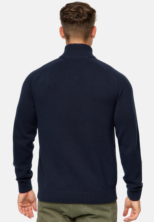 Indicode Herren INIsalu Pullover aus 80% Baumwolle mit Stehkragen - INDICODE