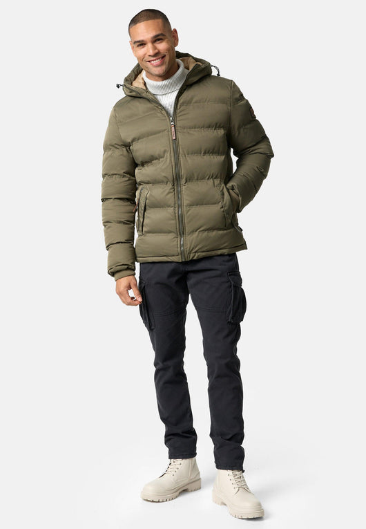 Indicode Herren Nemos Steppjacke mit Kapuze