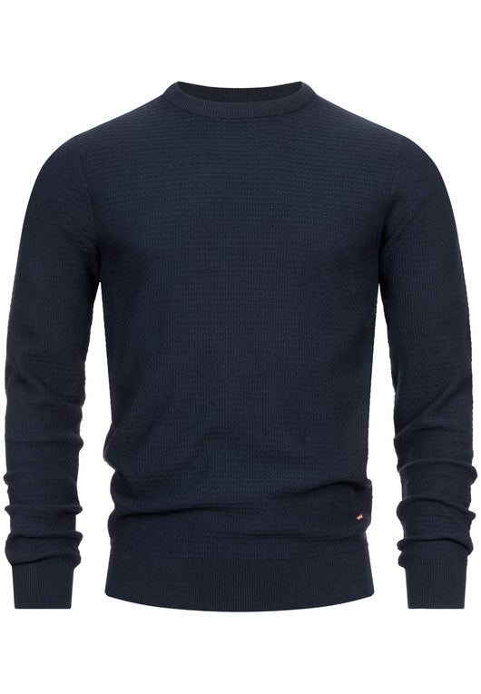 Indicode Herren INLourdes Strickpullover mit Ripp-Bündchen & Rundhals-Ausschnitt