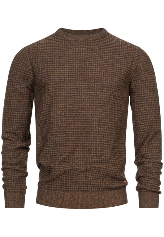 Indicode Herren INLourdes Strickpullover mit Ripp-Bündchen & Rundhals-Ausschnitt