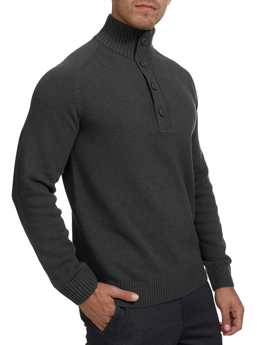 Indicode Herren INIsalu Pullover aus 80% Baumwolle mit Stehkragen - INDICODE