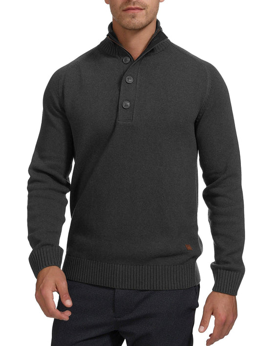 Indicode Herren INIsalu Pullover aus 80% Baumwolle mit Stehkragen - INDICODE