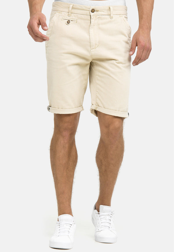 Indicode Men's Cuba Chino Shorts with 5 pockets incl. belt made of 100% cotton