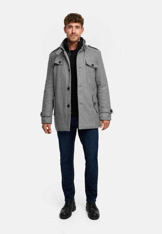 Indicode men's Brandon short coat with stand-up collar