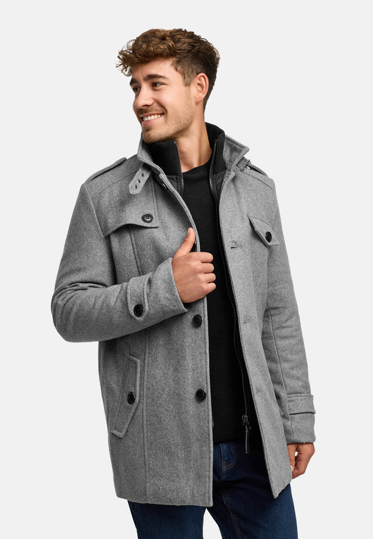 Indicode men's Brandon short coat with stand-up collar