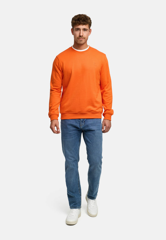 Indicode men's Holt sweatshirt with ribbed cuffs made from a cotton blend