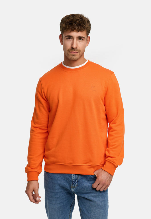 Indicode men's Holt sweatshirt with ribbed cuffs made from a cotton blend
