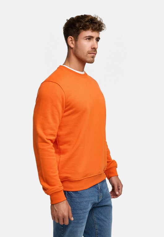 Indicode men's Holt sweatshirt with ribbed cuffs made from a cotton blend