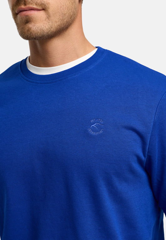 Indicode men's Holt sweatshirt with ribbed cuffs made from a cotton blend