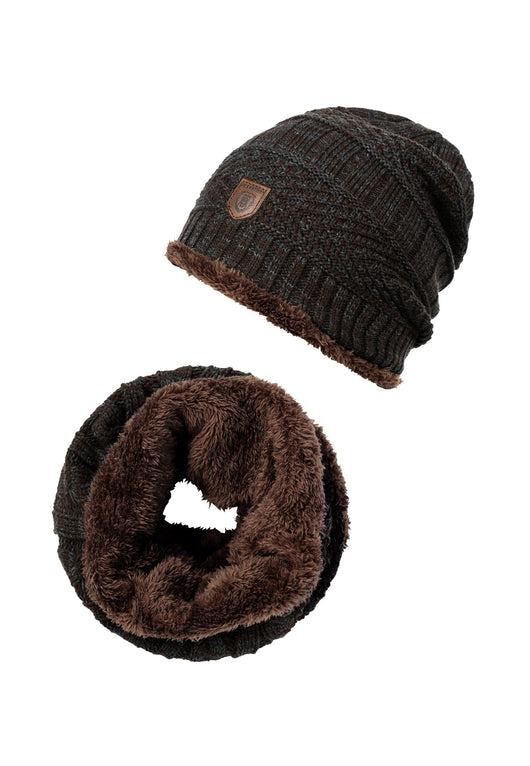 Indicode Men's Siracusa Winter Set Hat & Scarf with Fleece Lining (Teddyfleece)