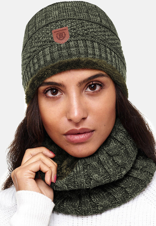 Indicode Men's Siracusa Winter Set Hat & Scarf with Fleece Lining (Teddyfleece)