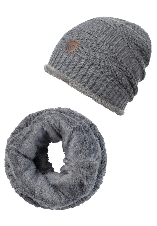 Indicode Men's Siracusa Winter Set Hat & Scarf with Fleece Lining (Teddyfleece)