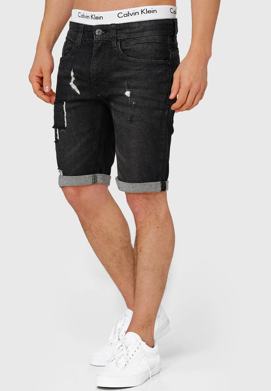 Indicode Men's Roberts Jeans Shorts with 5 pockets made of 98% cotton