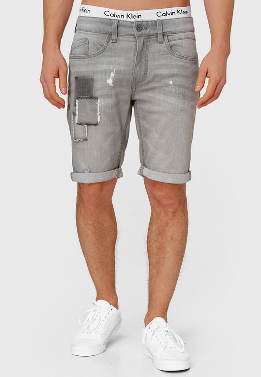 Indicode Men's Roberts Jeans Shorts with 5 pockets made of 98% cotton