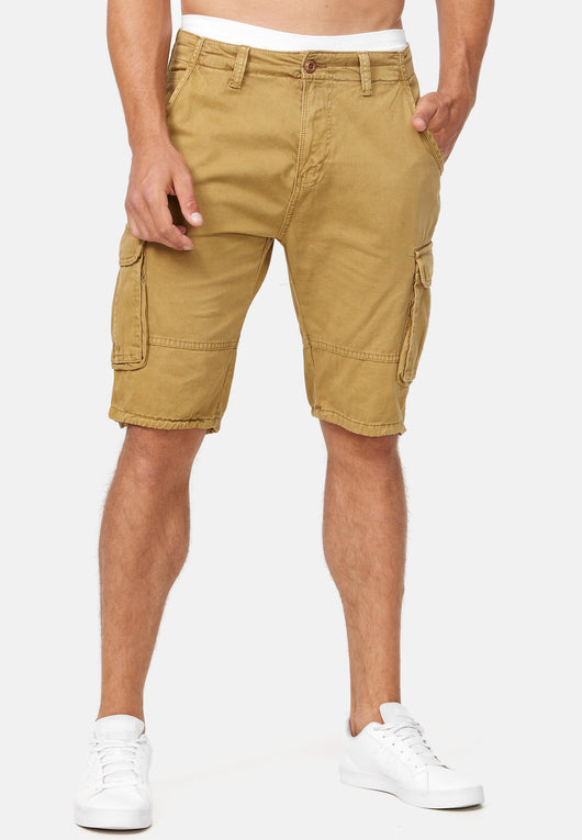 Indicode Men's Monroe Cargo ZA Shorts with 6 pockets incl. belt made of 100% cotton