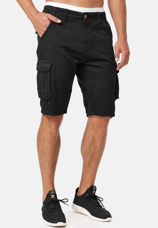 Indicode Men's Monroe Cargo ZA Shorts with 6 pockets incl. belt made of 100% cotton