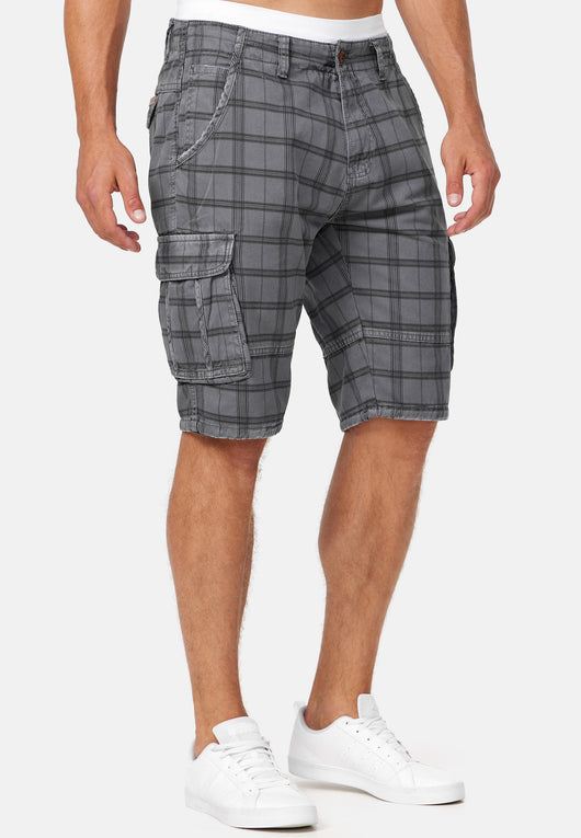 Indicode Men's Monroe Cargo ZA Shorts with 6 pockets incl. belt made of 100% cotton