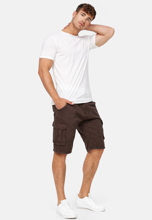 Indicode Men's Monroe Cargo ZA Shorts with 6 pockets incl. belt made of 100% cotton