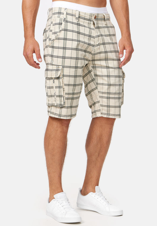 Indicode Men's Monroe Cargo ZA Shorts with 6 pockets incl. belt made of 100% cotton