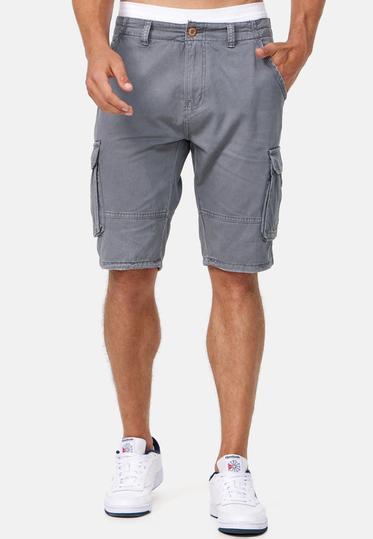 Indicode Men's Monroe Cargo ZA Shorts with 6 pockets incl. belt made of 100% cotton