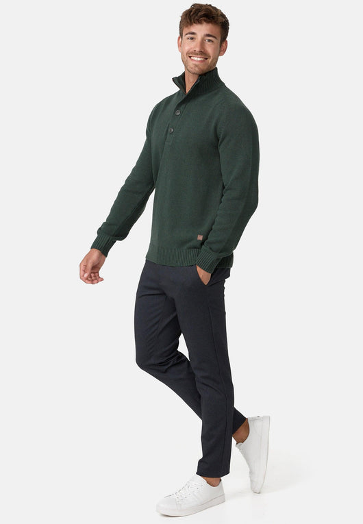 Indicode Herren INIsalu Pullover aus 80% Baumwolle mit Stehkragen - INDICODE