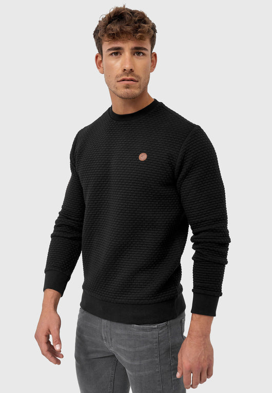 Indicode Men's Dash Jumper with Rib Cuffs & Crew Neck