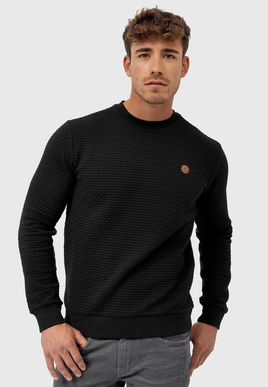 Indicode Men's Dash Jumper with Rib Cuffs & Crew Neck