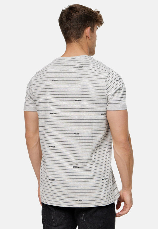 Indicode Men's Ortega T-shirt with a round neck and breast pocket made of 100% cotton