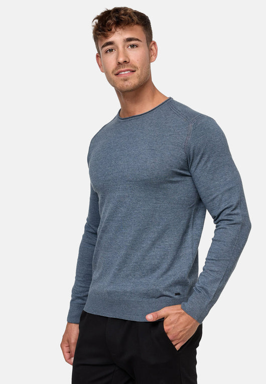 Indicode Herren Gamal Strickpullover mit Rundhals-Ausschnitt  aus 80% Baumwolle