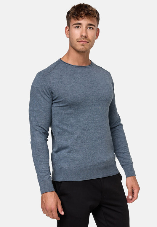 Indicode Herren Gamal Strickpullover mit Rundhals-Ausschnitt  aus 80% Baumwolle