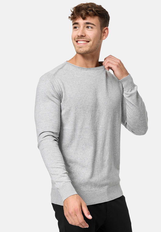 Indicode Herren Gamal Strickpullover mit Rundhals-Ausschnitt  aus 80% Baumwolle