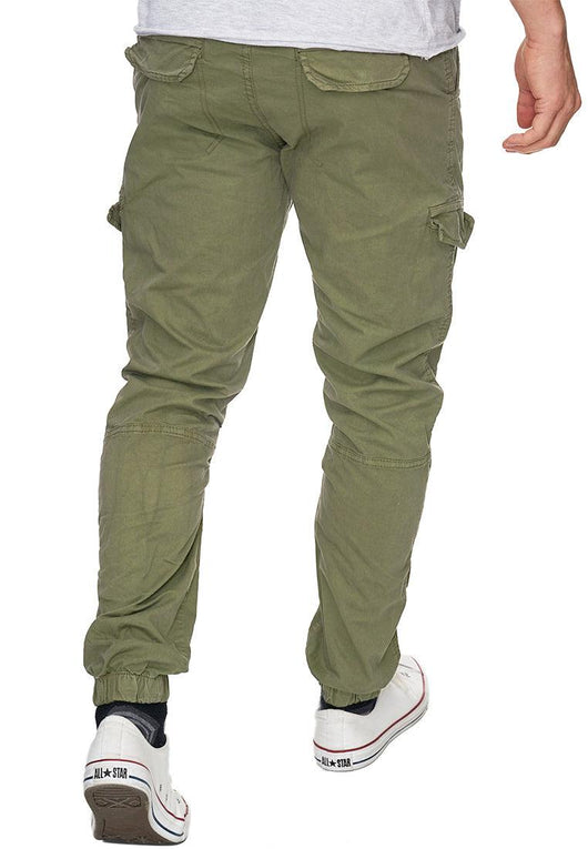 INDICODE JEANS LEVI - Pantalones cargo - dired camouflage/verde oliva 