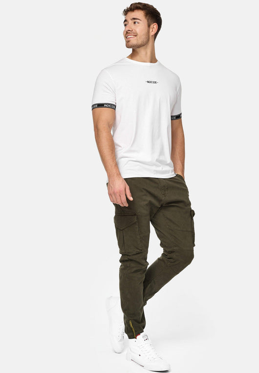 Indicode Herren Hawkins Stretch Cargohose aus 98% Baumwolle