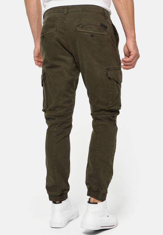 Indicode Herren Hawkins Stretch Cargohose aus 98% Baumwolle