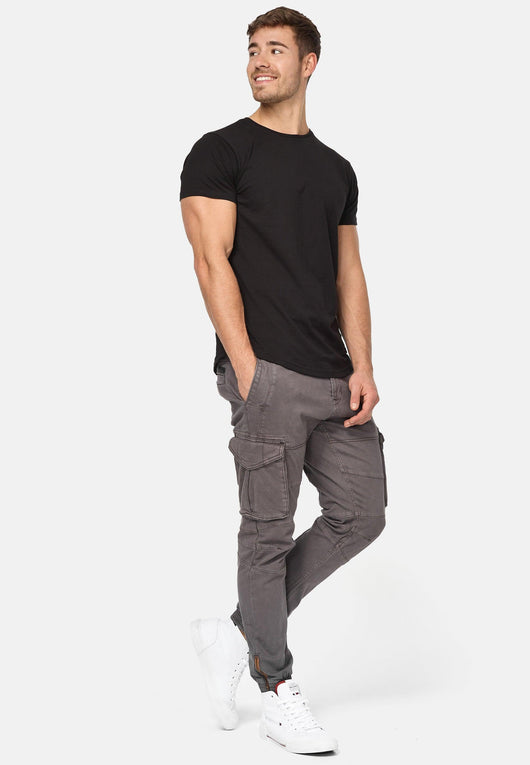 Indicode Herren Hawkins Stretch Cargohose aus 98% Baumwolle