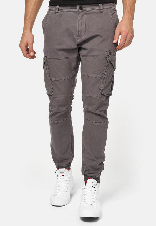 Indicode Herren Hawkins Stretch Cargohose aus 98% Baumwolle