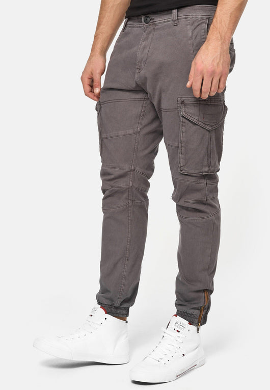 Indicode Herren Hawkins Stretch Cargohose aus 98% Baumwolle