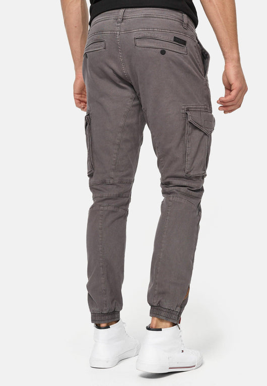 Indicode Herren Hawkins Stretch Cargohose aus 98% Baumwolle