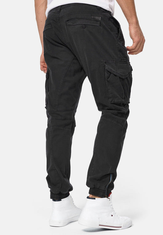 Indicode Herren Hawkins Stretch Cargohose aus 98% Baumwolle