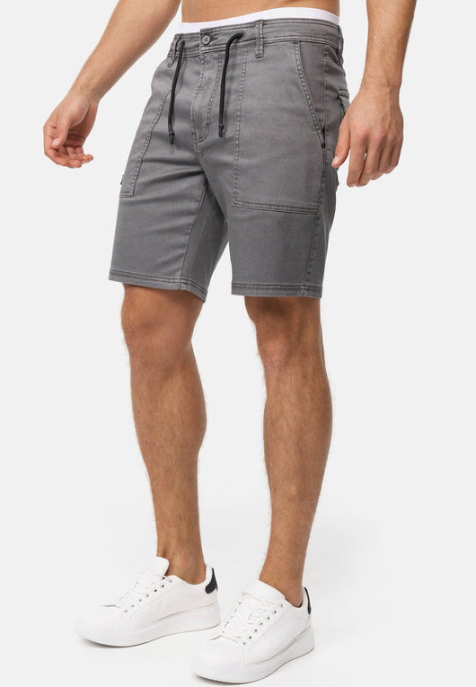 Indicode Herren INDiago Shorts mit 4 Taschen und Kordel aus 70% Baumwolle - INDICODE