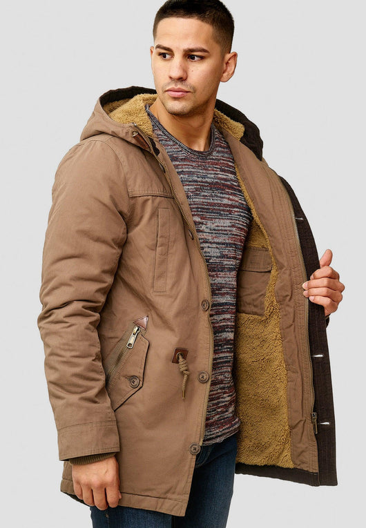 Indicode Herren Barge Winterjacke mit Kapuze & Teddyfutter