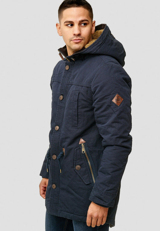 Indicode Herren Barge Winterjacke mit Kapuze & Teddyfutter