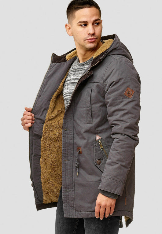 Indicode Herren Barge Winterjacke mit Kapuze & Teddyfutter