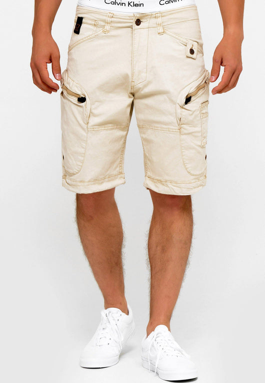 Indicode Men's Bosa Cargo Shorts with 7 pockets made of 98% cotton