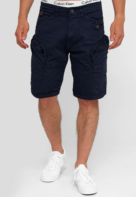 Indicode Herren Bosa Cargo Shorts mit 7 Taschen aus 98% Baumwolle