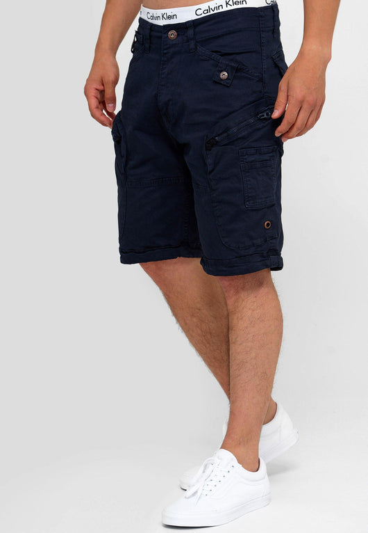 Indicode Herren Bosa Cargo Shorts mit 7 Taschen aus 98% Baumwolle