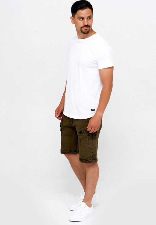 Indicode Herren Bosa Cargo Shorts mit 7 Taschen aus 98% Baumwolle